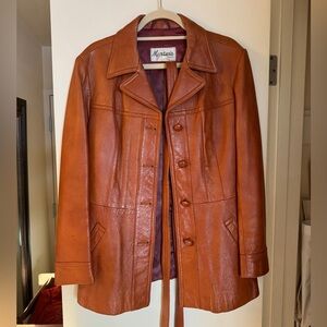 Vintage 100% Leather Chestnut Brown Jacket by Marquis of London | Size S/M